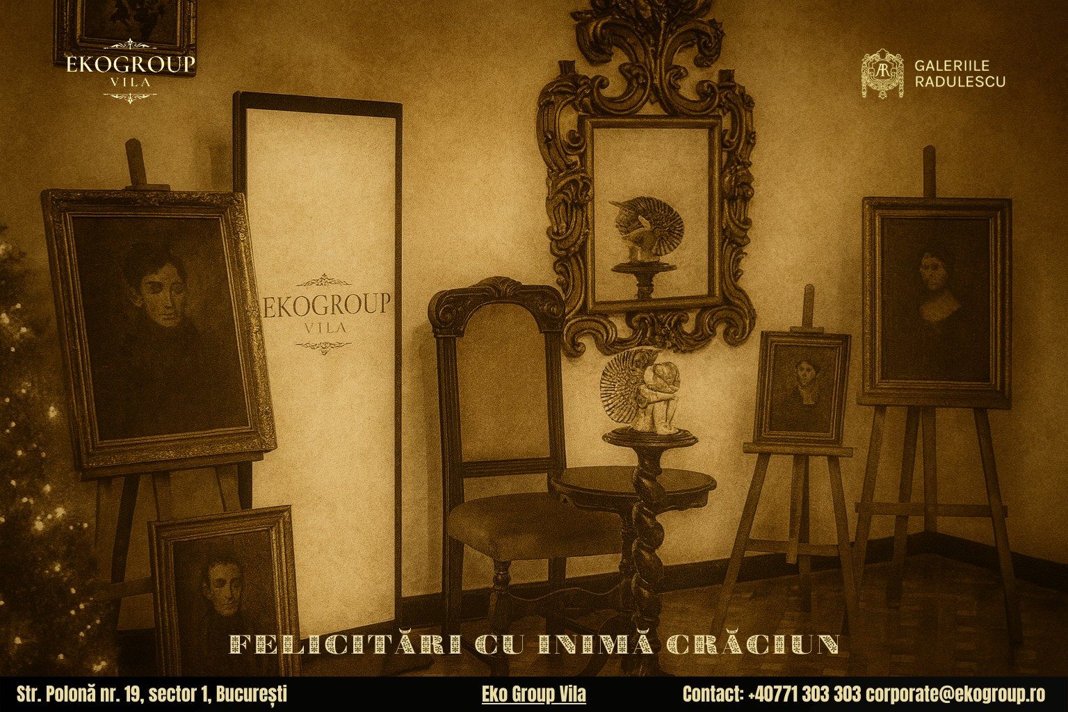 Urări de Crăciun cu farmec interbelic integrate în experiența unică oferită de Eko Group Vila